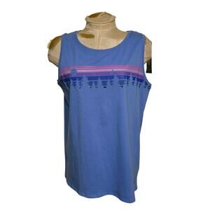 Life Is Good Crusher Tank Size L NWT Blue Mountains stripes‎